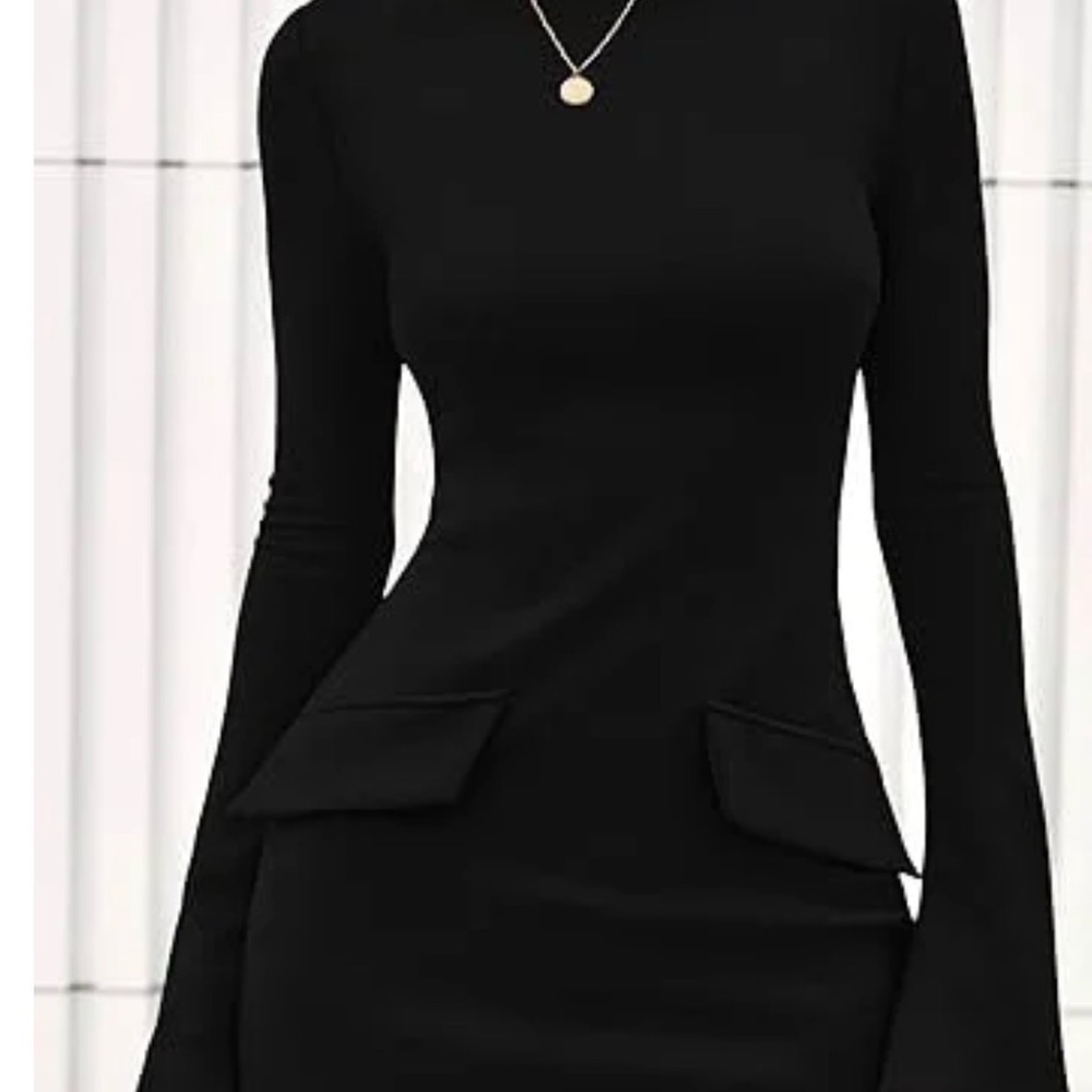 Elegant Black Long Sleeve Dress